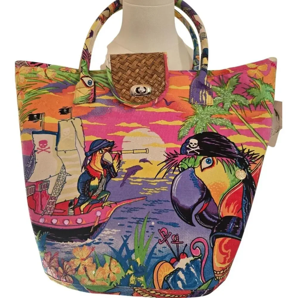 Y2k tropical pirate parrot